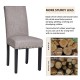 Glitzhome High-Back Gray Fabric Upholstered Dining Chair with Studded Decor, Set of 2