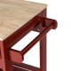Glitzhome 34.25"H Red Wooden Basic Kitchen Cart/Island with Solid Oak Top