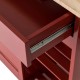 Glitzhome 34.25"H Red Wooden Basic Kitchen Cart/Island with Solid Oak Top