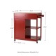 Glitzhome 34.25"H Red Wooden Basic Kitchen Cart/Island with Solid Oak Top