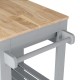 Glitzhome 34.25"H Gray Wooden Basic Kitchen Cart/Island with Solid Oak Top