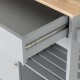 Glitzhome 34.25"H Gray Wooden Basic Kitchen Cart/Island with Solid Oak Top