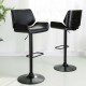 Glitzhome Mid-century Modern Black Adjustable Gaslift Swivel Bar Stool, Set of 2