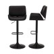 Glitzhome Mid-century Modern Black Adjustable Gaslift Swivel Bar Stool, Set of 2