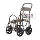 Glitzhome 36"H Gray Steel Garden Hose Reel Cart with Wheels and Steel Basket