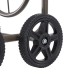 Glitzhome 36"H Gray Steel Garden Hose Reel Cart with Wheels and Steel Basket