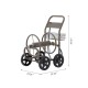 Glitzhome 36"H Gray Steel Garden Hose Reel Cart with Wheels and Steel Basket