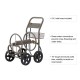 Glitzhome 36"H Gray Steel Garden Hose Reel Cart with Wheels and Steel Basket