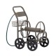 Glitzhome 36"H Gray Steel Garden Hose Reel Cart with Wheels and Steel Basket