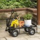 Glitzhome Heavy Duty Black Steel Utility Garden Cart, 550 lbs Weight Capacity