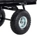 Glitzhome Heavy Duty Black Steel Utility Garden Cart, 550 lbs Weight Capacity