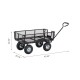 Glitzhome Heavy Duty Black Steel Utility Garden Cart, 550 lbs Weight Capacity