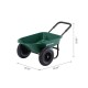 Glitzhome 5-cu ft Green Steel Framed Plastic Garden Dual-Wheel Utility Dump Cart