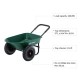 Glitzhome 5-cu ft Green Steel Framed Plastic Garden Dual-Wheel Utility Dump Cart