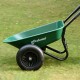 Glitzhome 5-cu ft Green Steel Framed Plastic Garden Dual-Wheel Utility Dump Cart