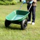 Glitzhome 5-cu ft Green Steel Framed Plastic Garden Dual-Wheel Utility Dump Cart