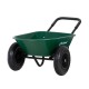 Glitzhome 5-cu ft Green Steel Framed Plastic Garden Dual-Wheel Utility Dump Cart