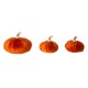 Glitzhome Orange Velvet Pumpkins Decor, Set of 3