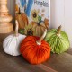 Glitzhome Orange/White/Green Velvet Pumpkins Decor, Set of 3