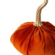 Glitzhome Orange/White/Green Velvet Pumpkins Decor, Set of 3