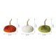 Glitzhome Orange/White/Green Velvet Pumpkins Decor, Set of 3