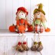 Glitzhome Fall Fabric Couple Scarecrow Shelf Sitter