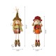 Glitzhome Fall Fabric Couple Scarecrow Shelf Sitter