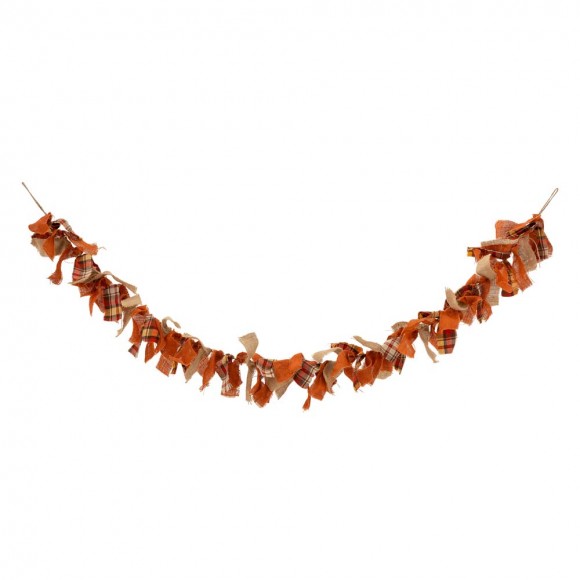 Glitzhome 72"L Fall Fabric Plaid Garland