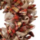 Glitzhome 18.5"D Fall Fabric Plaid Wreath