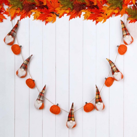 [OFFICIAL] Glitzhome 72"L Fall Fabric Gnomes Garland