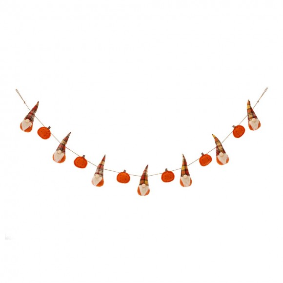 Glitzhome 72"L Fall Fabric Gnomes Garland