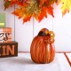 Glitzhome S/3 Multi Striped Glass Pumpkin & Gourd Decor