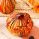 Glitzhome S/3 Multi Striped Glass Pumpkin & Gourd Decor