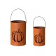 Glitzhome Hollow Out Metal Pumpkin Bucket, Set of 2