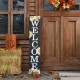 Glitzhome 42"H Fall Lighted Wooden "WELCOME" Porch Board Sign