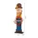 Glitzhome 42"H Fall Wooden Scarecrow Porch Decor with A Lighted Wreath