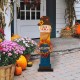 Glitzhome 42"H Fall Wooden Scarecrow Porch Decor with A Lighted Wreath