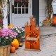 Glitzhome 30"H Fall Lighted Wooden Pumpkin Décor with Wreath