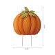 Glitzhome Fall Oversized Metal Pumpkin Yard Stake or Wall Décor or Standing Decor (Three Functions) 