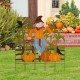 Glitzhome 41.5"H Fall Metal Scarecrow & Corns Combo Yard Stake