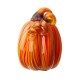 Glitzhome 5.5"H Hand Blown Multi Striped Glass Pumpkin Decor