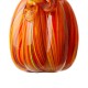 Glitzhome 5.5"H Hand Blown Multi Striped Glass Pumpkin Decor