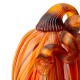 Glitzhome 5.5"H Hand Blown Multi Striped Glass Pumpkin Decor