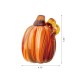 Glitzhome 5.5"H Hand Blown Multi Striped Glass Pumpkin Decor