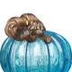 Glitzhome S/2 Blue Glass Pumpkin Decor