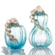 Glitzhome S/2 Blue Glass Pumpkin Decor