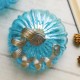 Glitzhome S/2 Blue Glass Pumpkin Decor