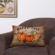 Glitzhome 18"L Faux Burlap Happy Fall Pumpkin Pillow