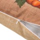 Glitzhome 18"L Faux Burlap Happy Fall Pumpkin Pillow