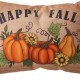 Glitzhome 18"L Faux Burlap Happy Fall Pumpkin Pillow